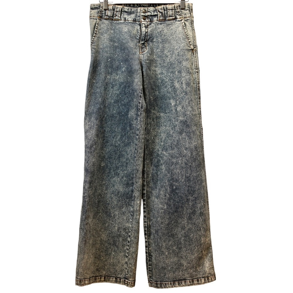 AMAZING Acid Wash Wide Leg High Rise Pocketless Pants Women’s Size 12